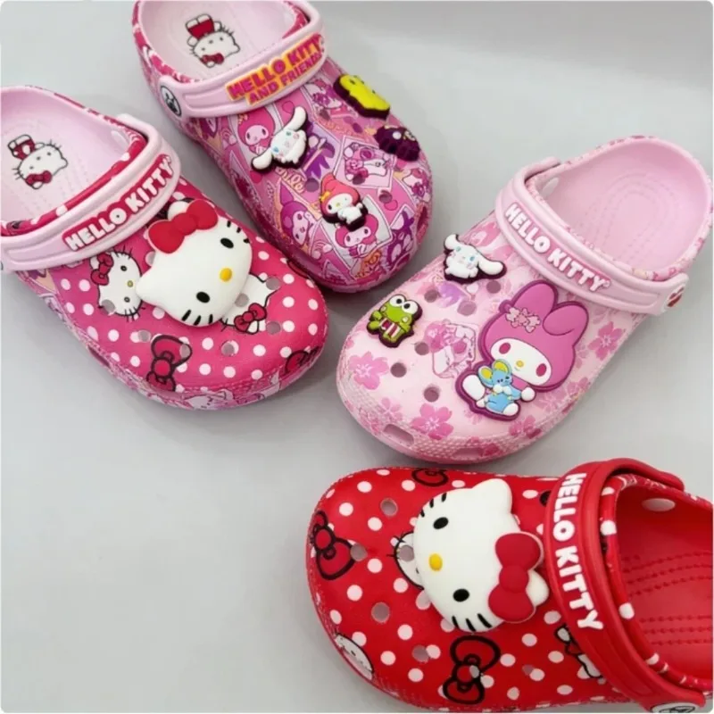 

Hello Kitty Melody Cute Cartoon Sandals With Non Slip Adult parent-child style Lightweight and versatile Summer Beach And Casual
