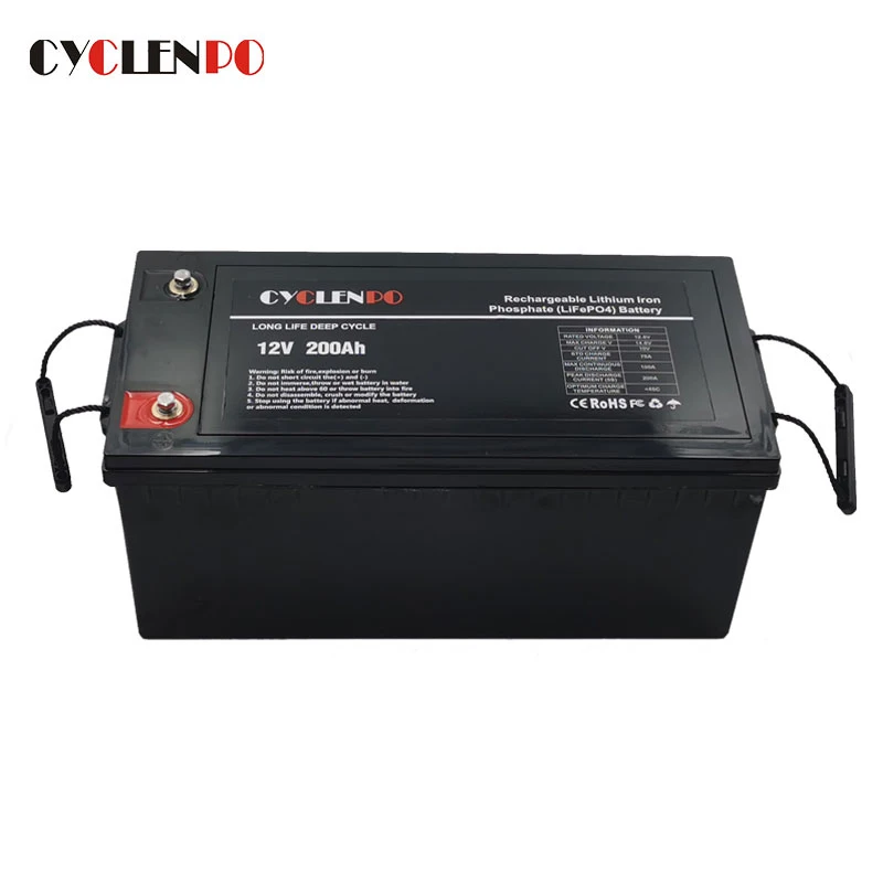 

Deep cycle 12v 200ah lithium iron phosphate battery for solar system