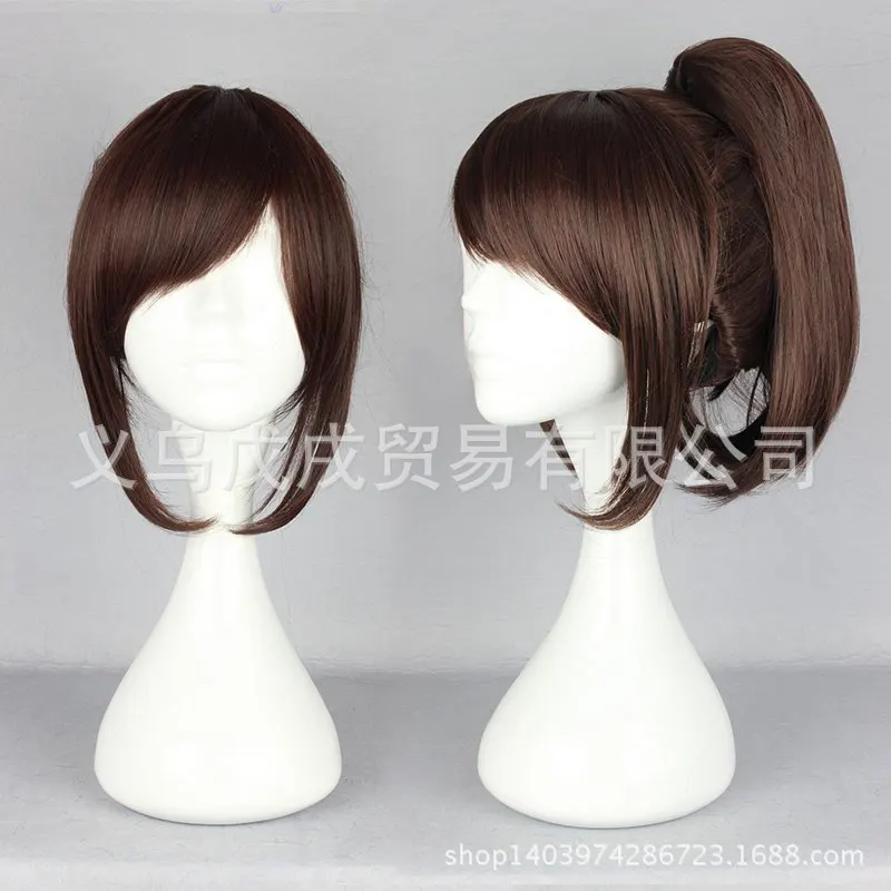 Anime Sasha Braus Cosplay Wig Brown Hair Ponytail Synthetic Hair with Wig Cap Party Women Wig