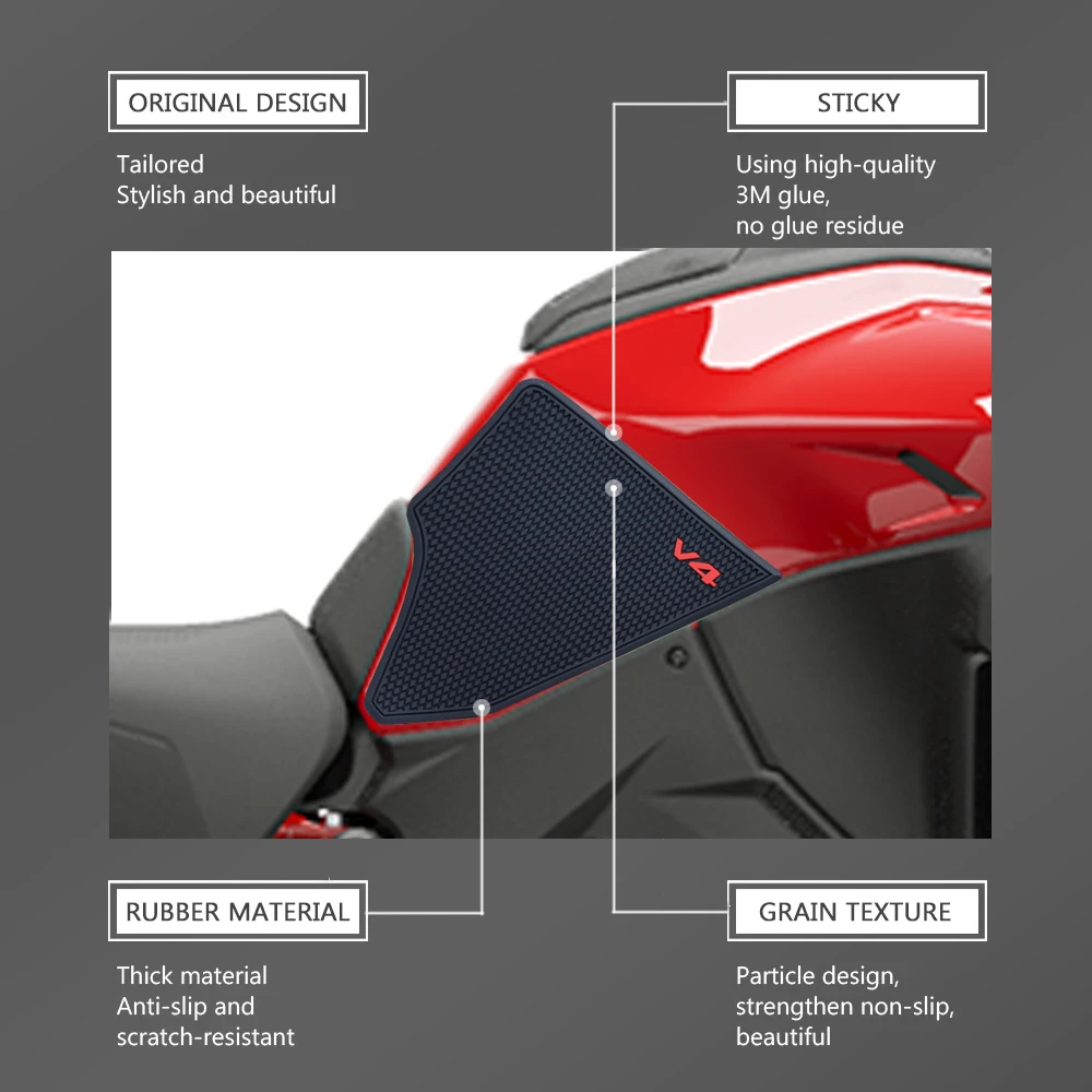 Motorcycle Tank Traction Pad Anti Slip Sticker Gas Knee Grip Protector New for Ducati Multistrada V4 S V4S RS 2021 - 2025