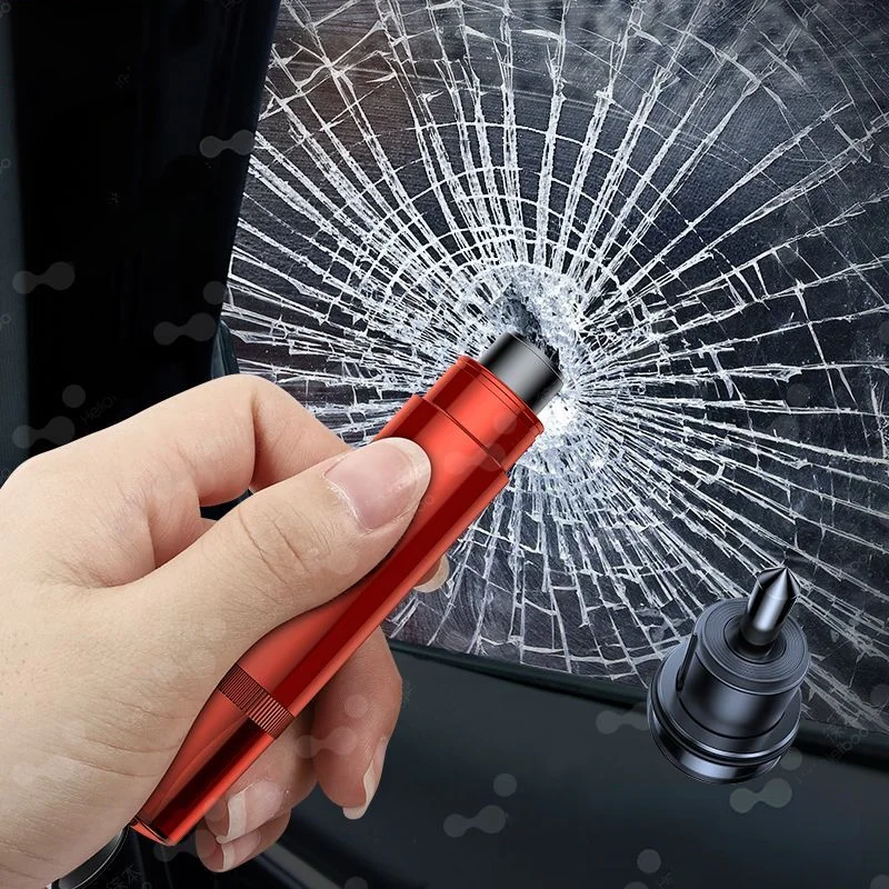 2-in-1 Car Safety Hammer High Hardness Tungsten Steel Window Glass Breaker Seat Belt Cutter Emergency Rescue Tool