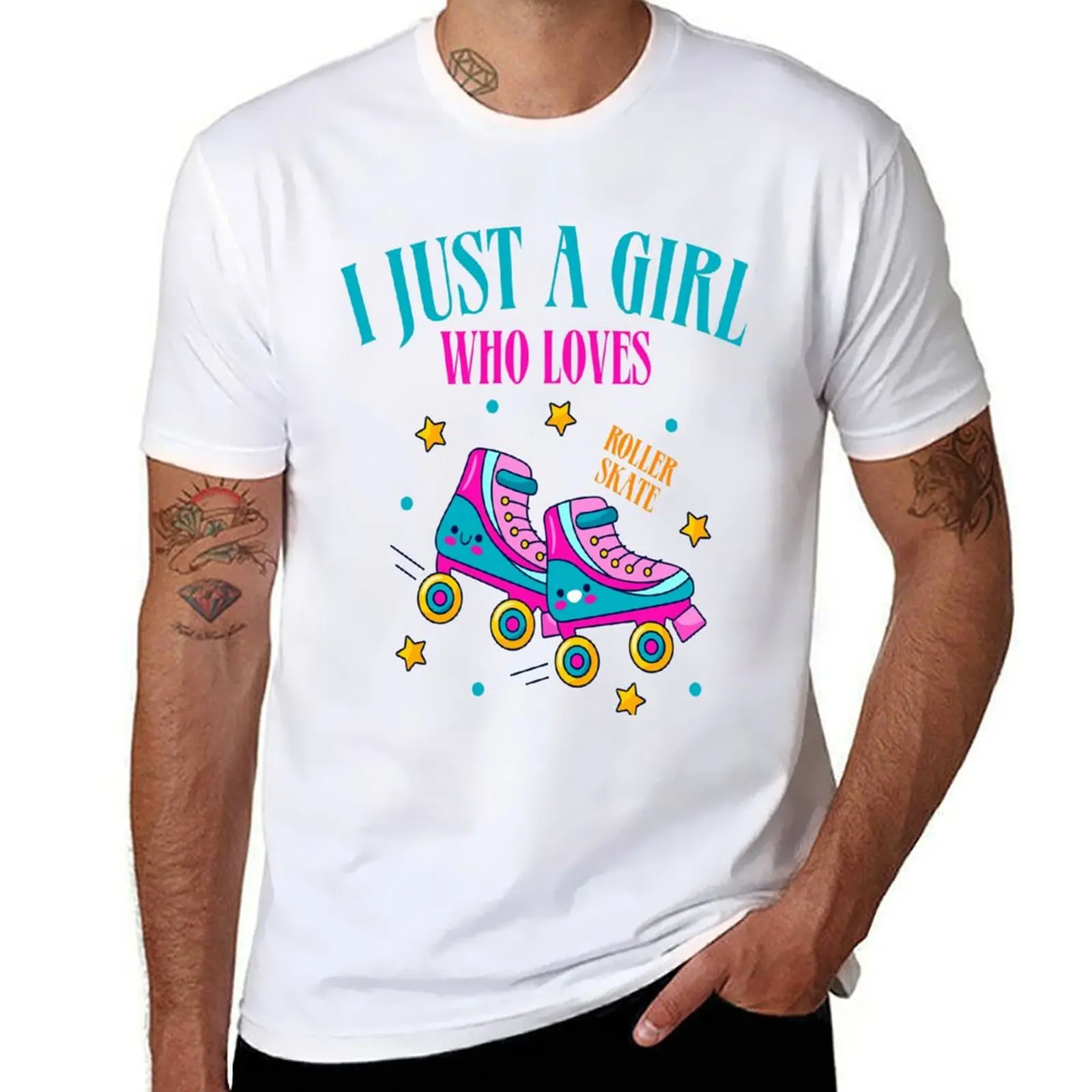

I Just a girl who loves roller skate T-Shirt man t shirt heavy cotton man t shirts for men T-Shirt