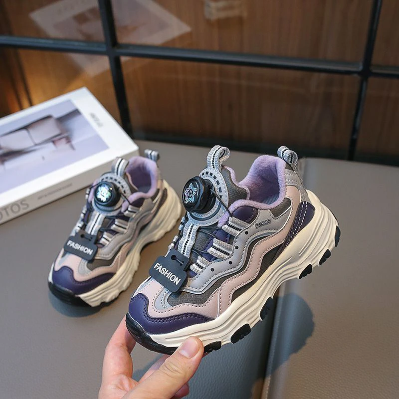 

2026 New Girls Kids Waterproof Chunky Running Shoes Outdoor Sports Sneakers for Children Anti Slip Casual Shoes
