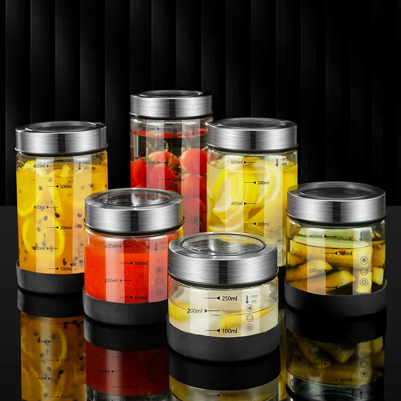 Glass Bottle Sealed Jar Household Jar Pickled Ginger Storage Jar Jam Bottle Dipping and Slicing Bottle