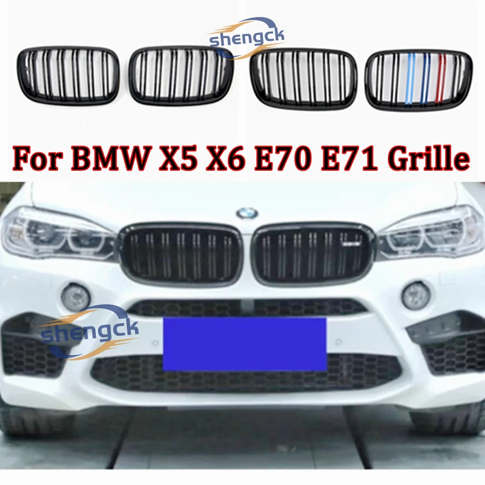 

X5 X6 E70 E71 ABS Racing Grille Front Bumper Kindey Grills Mesh For BMW X5 E70 X6 E71 2007 - 2014 Gloss / Matte Black Color