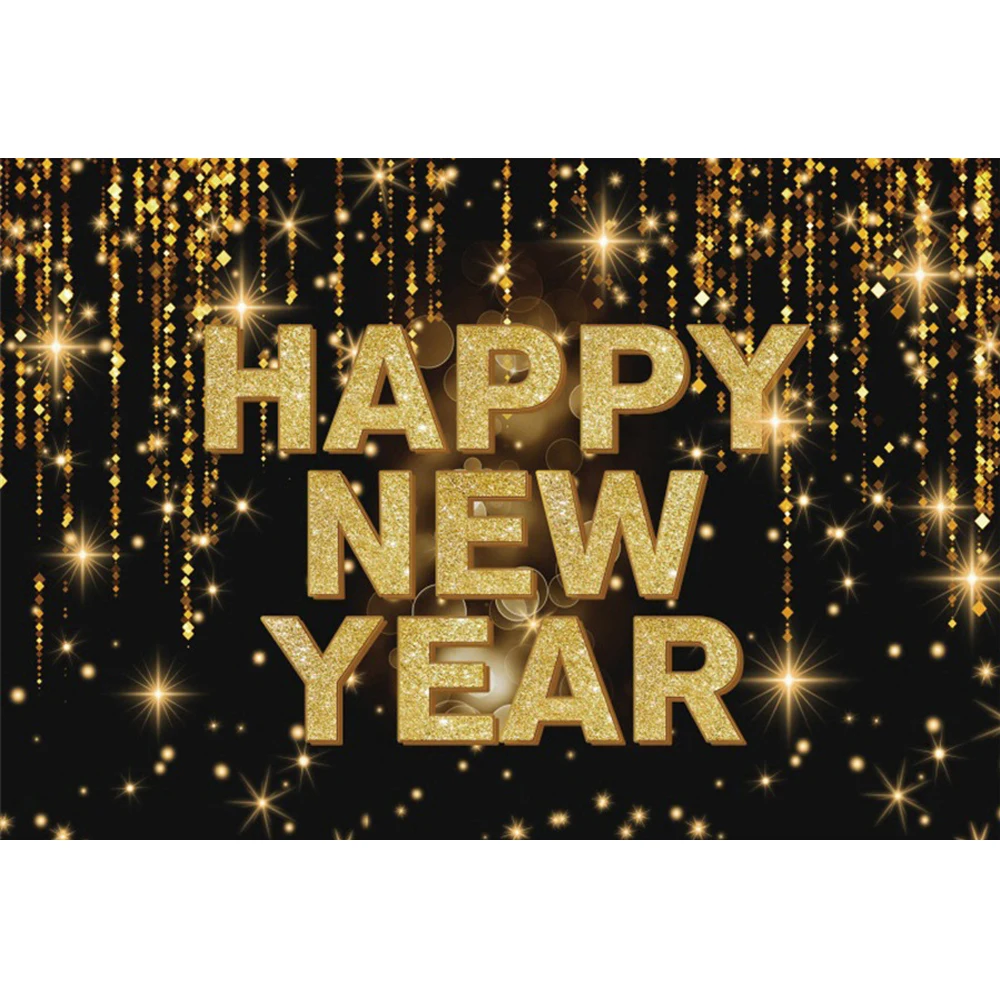 Laeacco новогодний фон для фотосъемки черные и золотые блестящие звезды светильник боке для детей и взрослых портретный фон для фотосъемки