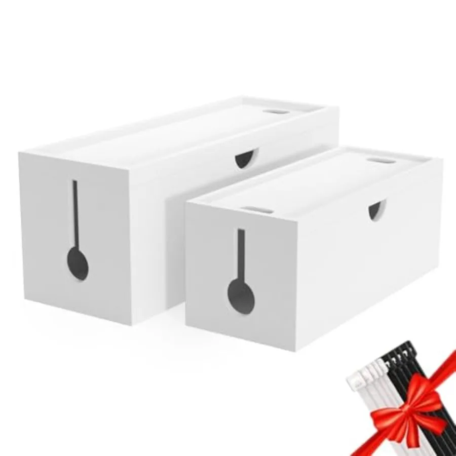 

Большой бамбуковый органайзер для кабелей, коробка для скрытия проводов и удлинителей, держатель для шнуров для настольного хранения