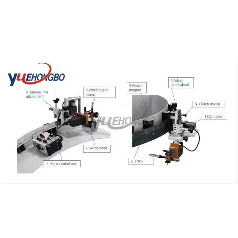 KA-H10 New Large Pipeline Tank Mig Welding Tractor Orbita Circumferential Seam Self-Suction Rack Pinion Drive Economically