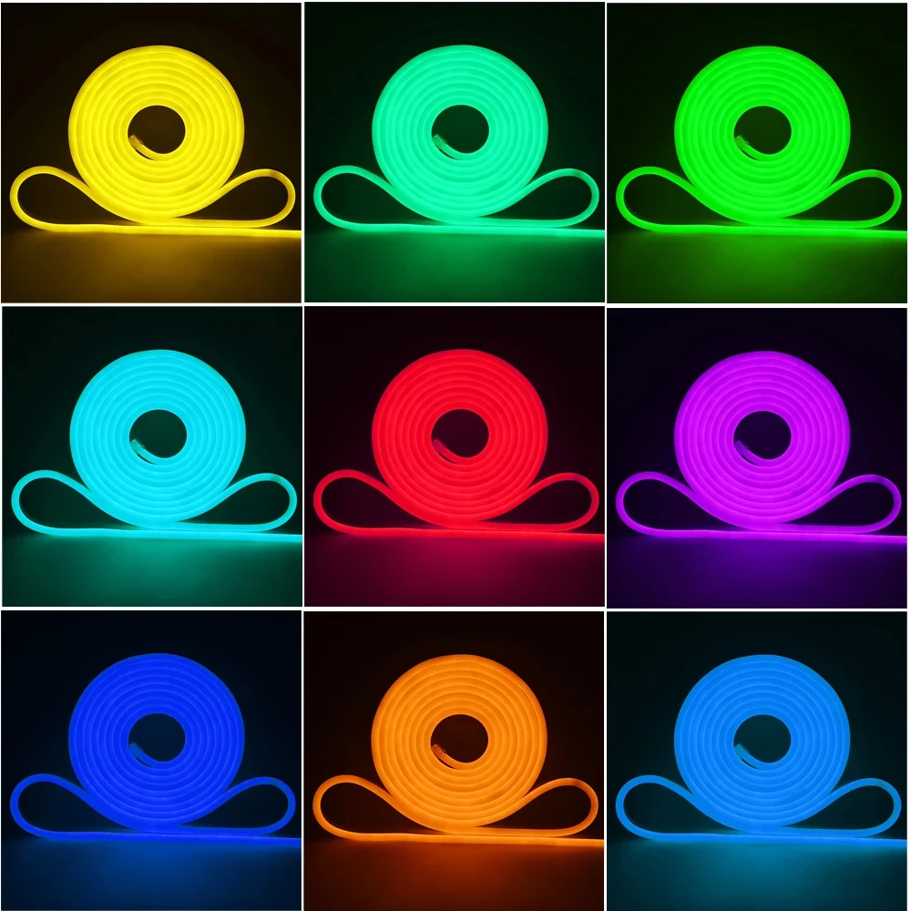 110V 220V 5050 LED Strip Neon Lights Bluetooth APP Control RGB Neon Sign Tape Waterproof Outdoor Garden Decoration Home Lighting