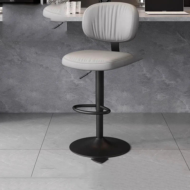 Height With Back Bar Chairs Adjustable Reception Desks Metal Swivel Bar Stools Relaxing Soft Bancos De Bar Trendy Furniture