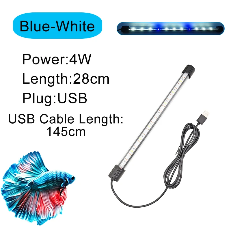 18-58cm USB Vollspektrum Wasserdichte Tauchfähige Aquarium-LED-Streifenleuchte Fischbeckenlampe Unterwasser-Pflanzenwachstumsbeleuchtung – Detail 8