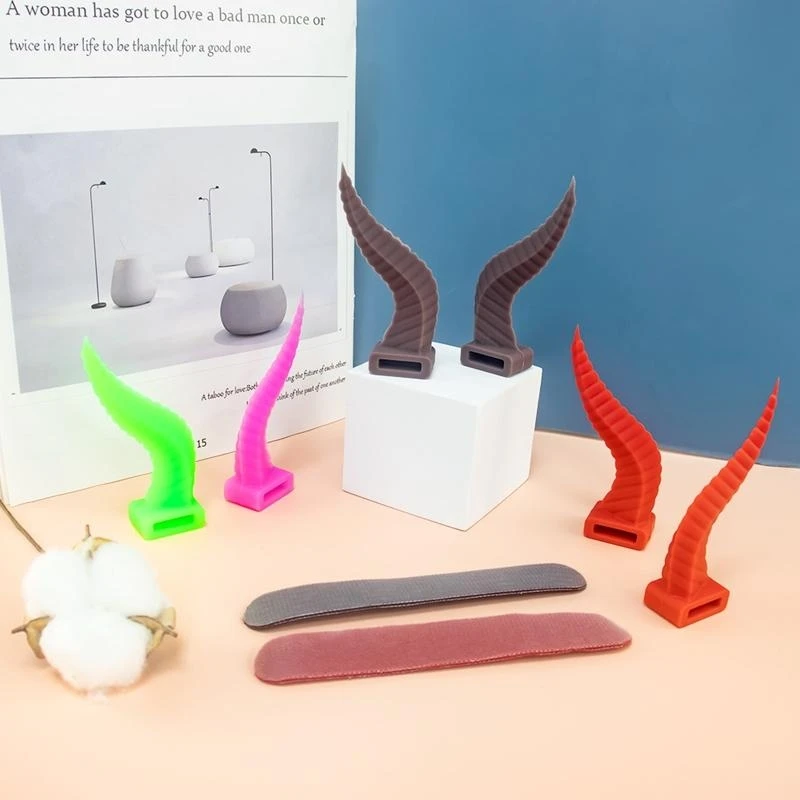 Simulation Cow Ear Decoration for Headphones Decoration Headsets Headphone Attachment Cosplays Cow Horns Ear