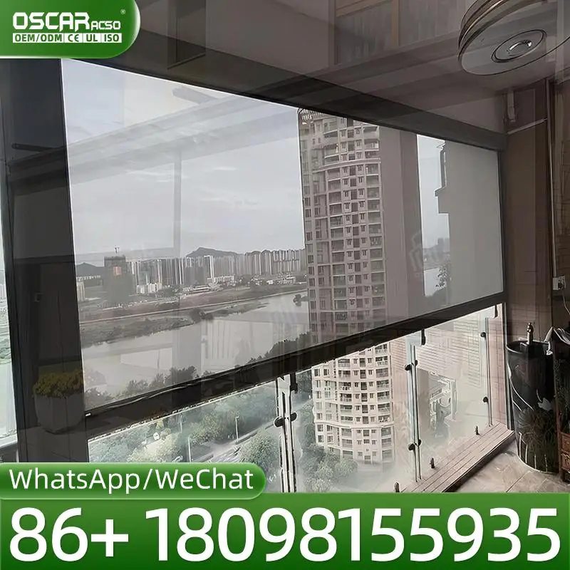 Automatic Sensing Remote Quiet Electric Rolling Vertical Smart Blinds for Outdoor Patio and Villas Shades Shutters Rolling Blind