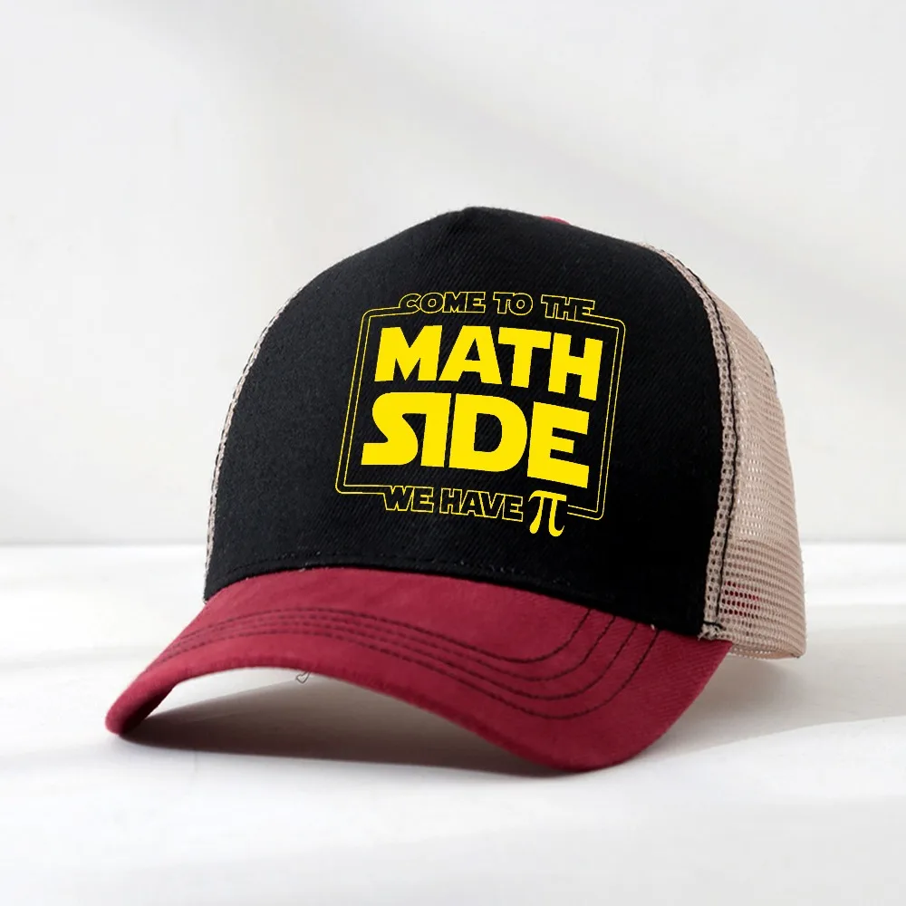 

Funny Come To The Math Side We Have Pi Gift Baseball Cap Adjustable summer net breathable trucker hat