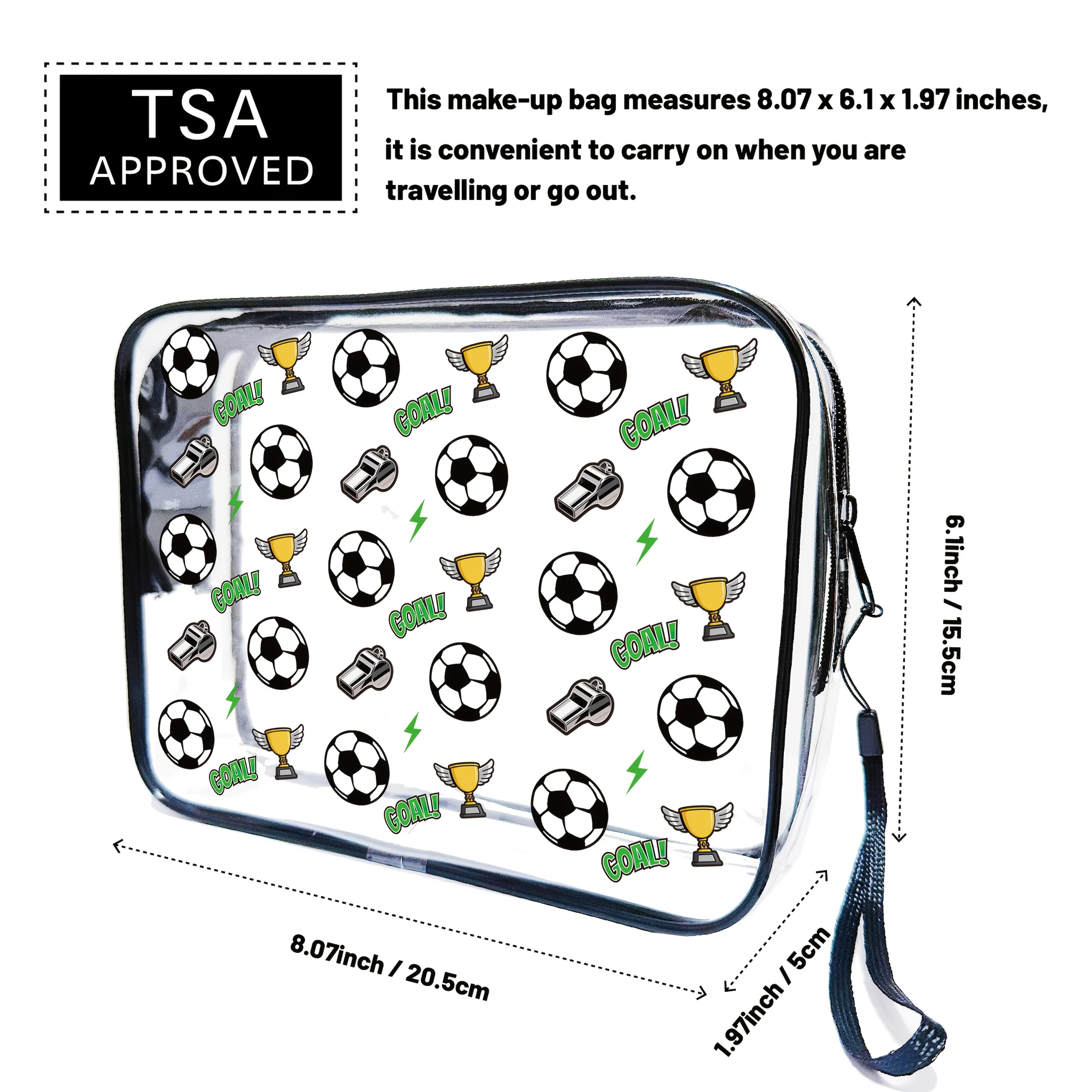 

Summer Beach Theme White Transparent Toiletry Bag - Large Travel Cosmetic Organizer with Zipper Closure & Carry Handle, Tropical