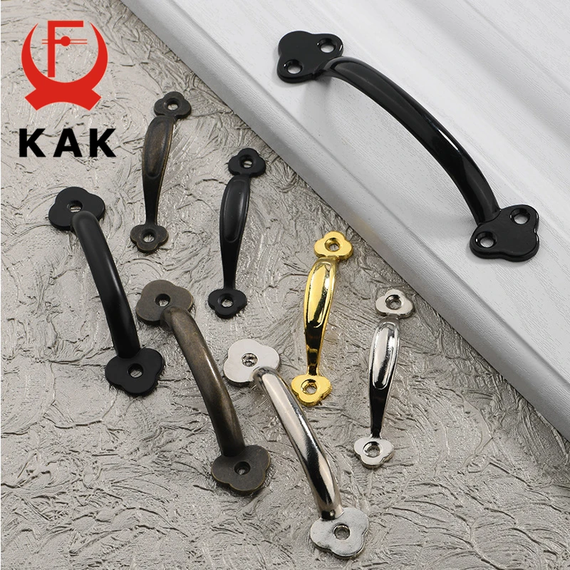 KAK 15PCS Vintage Bronze Cabinet Handles Drawer Knobs Jewelry Box Pulls Wooden Box Handle Black Furniture Handle Door Hardware