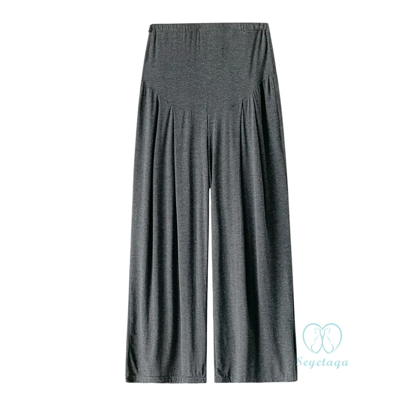 Pantalones largos de maternidad para mujeres embarazadas, ropa informal holgada de pierna ancha, recta y Modal, para primavera y verano, 4Xl, 3Xl, 2024