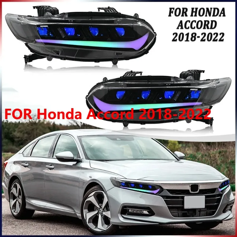 

1 пара светодиодных фар RGB в сборе для Honda Accord 2018-2022, последовательная лампа DRL