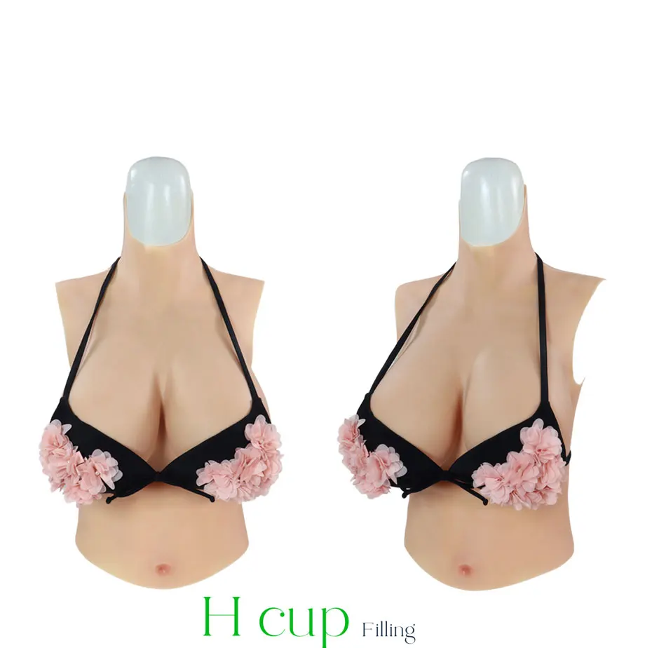 

Silicone Breast Forms Half Body Breastplate C/D/G/H Cup for Crossdresser Transgender Drag Queen Fake Boobs Huge Tits