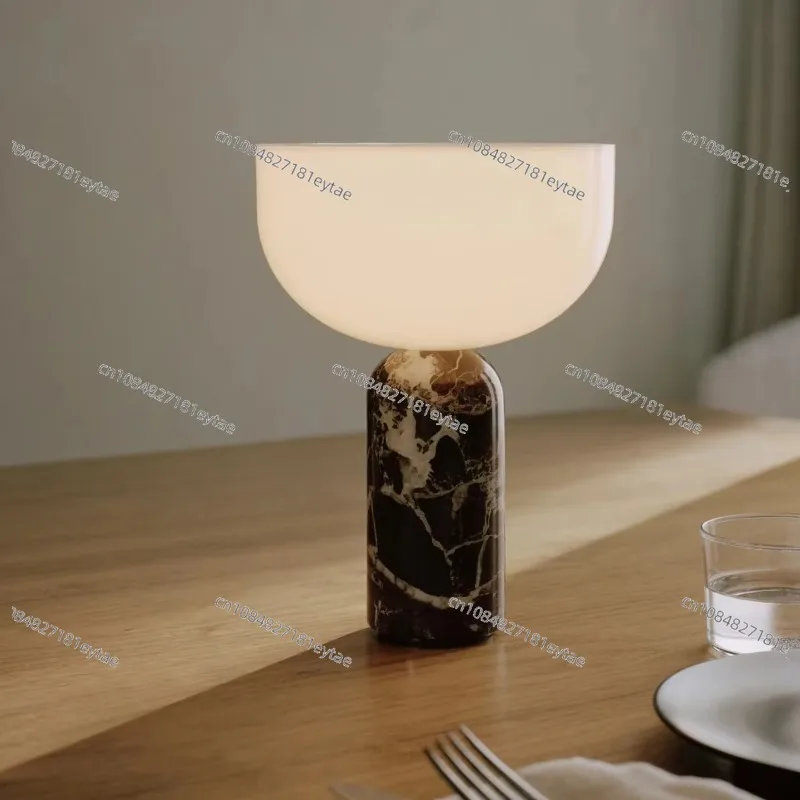 Cordless Rechargeable Light Emitting Diode Desk Lamp Modern Marble Touch Dimmable USB Rechargeable Battery
