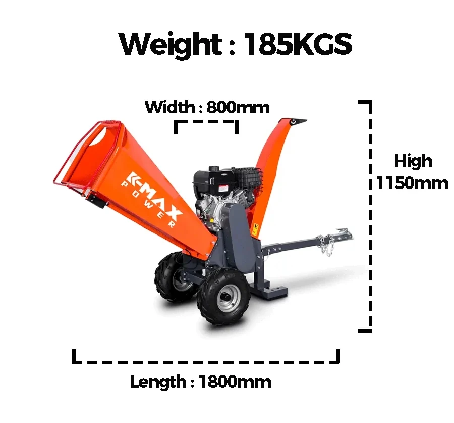 KMAXPOWER 15HP Wood  Wood Shredder Log Mulcher Tree Shear Professional Forestry Machinery Tree Shredder