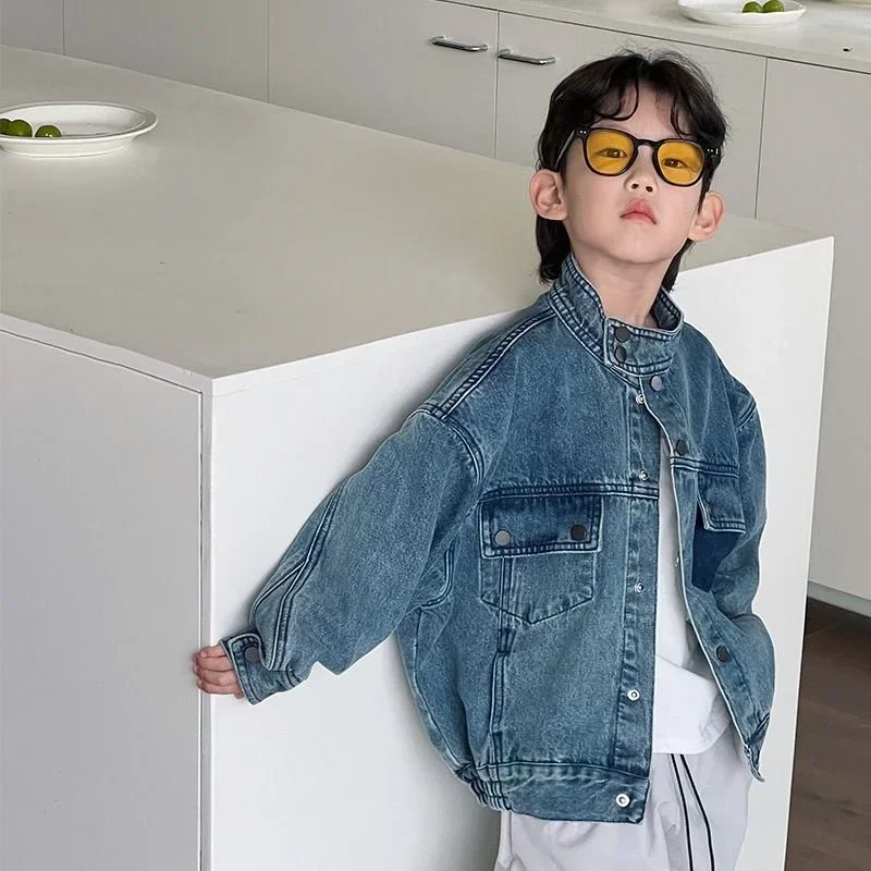 2024 children's versatile casual denim jacket, children's clothing