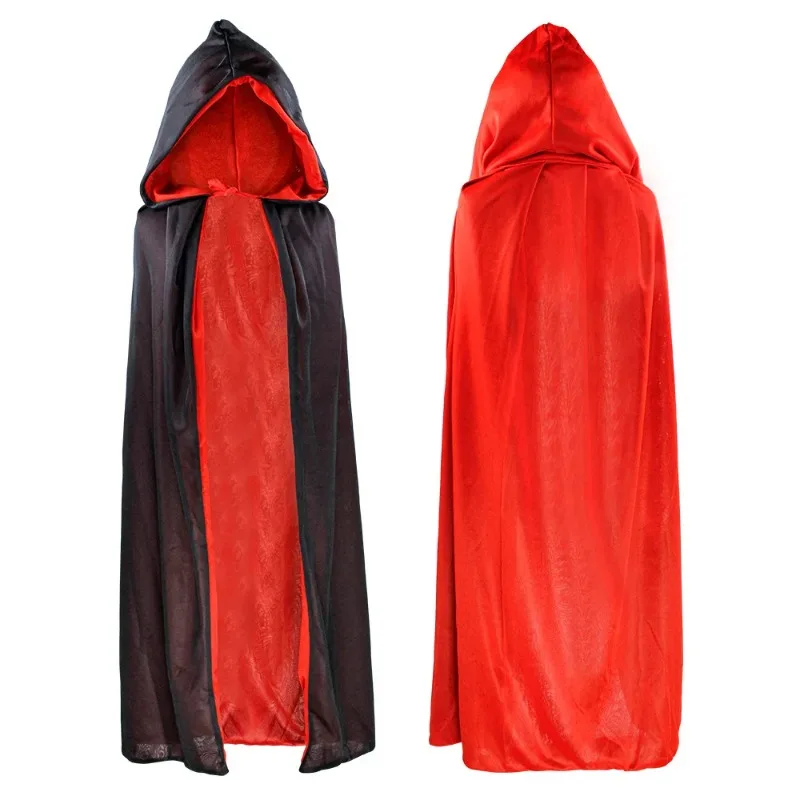 Halloween Cloak for Adults and Children Black and Red Stand-up Collar Death Costume Cos Party Wizard Vampire Cloak Cloak