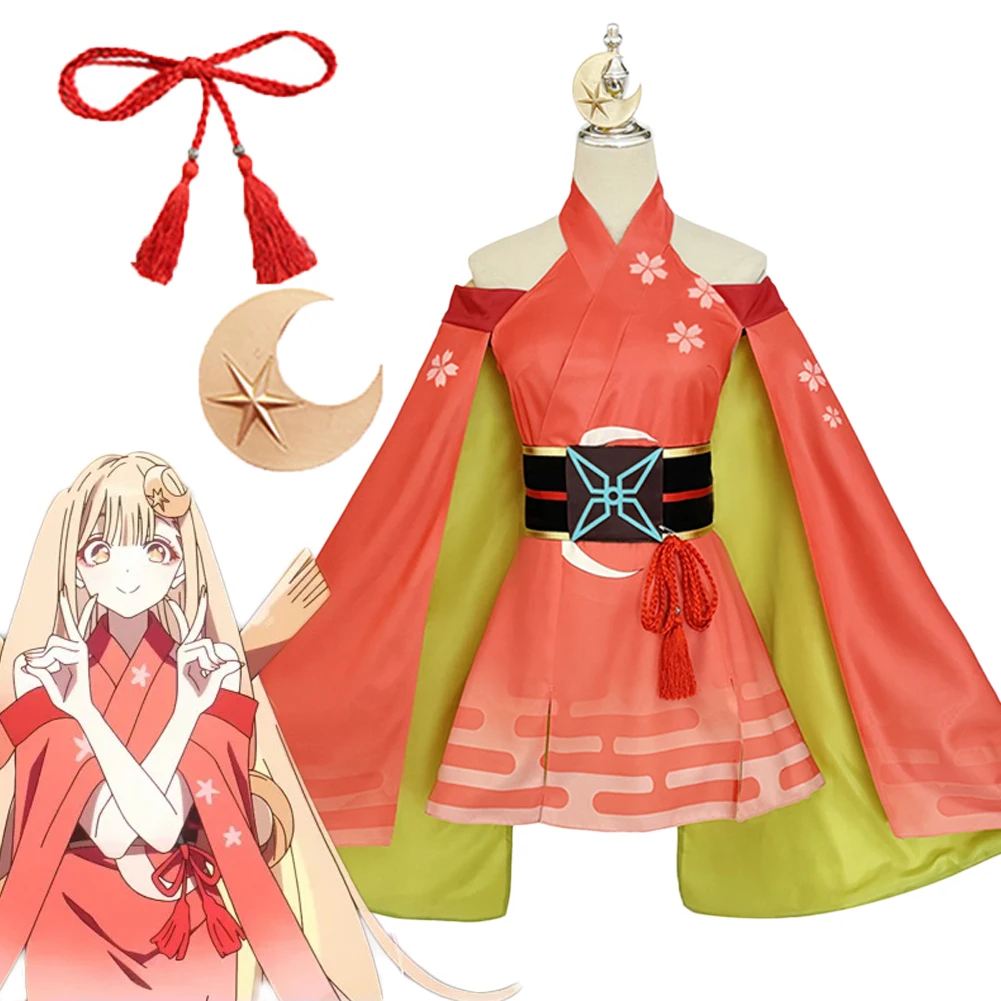 

Chou Kaguya Hime Косплей Оранжевое Платье Космическая Принцесса Кагуя Кимоно Костюм Головные Уборы Одежда Хэллоуин Карнавал Вечеринка Женщины