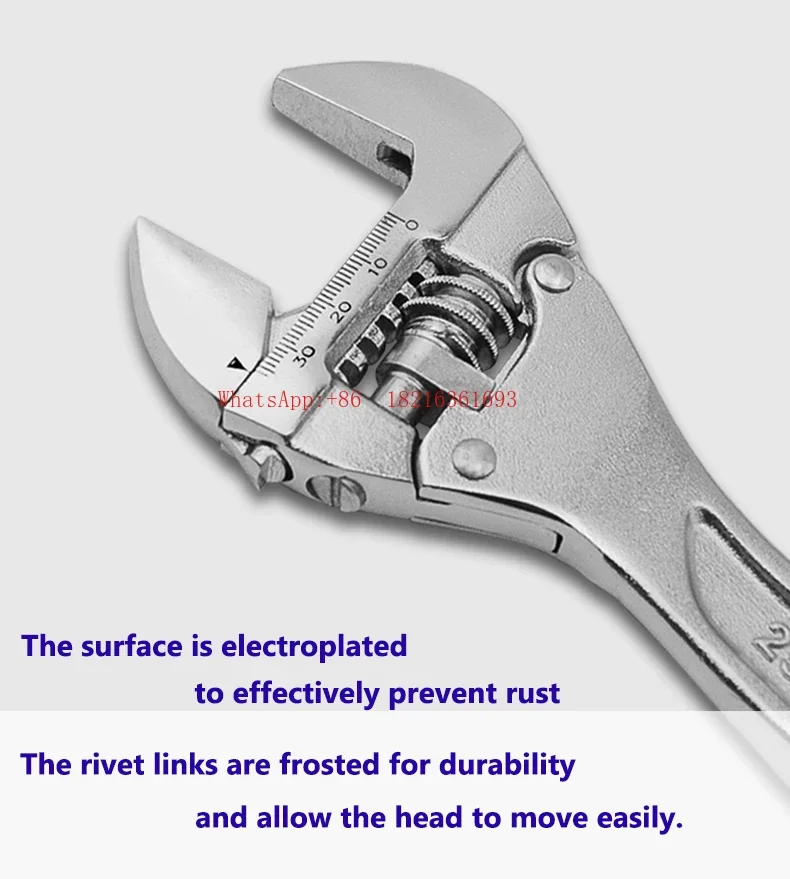 2026GOOD Home Repair Multifunctional Tool Ratchet Adjustable Wrench 8 Inch 10 Inch Snap Nut Key Large Opening Wrench