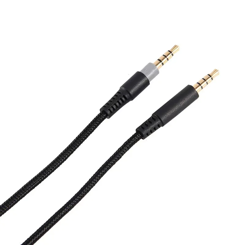 200cm Gaming Headset Cable Striped Audio Cable with Microphone for Hyper X Cloud Alpha Gaming Headsets