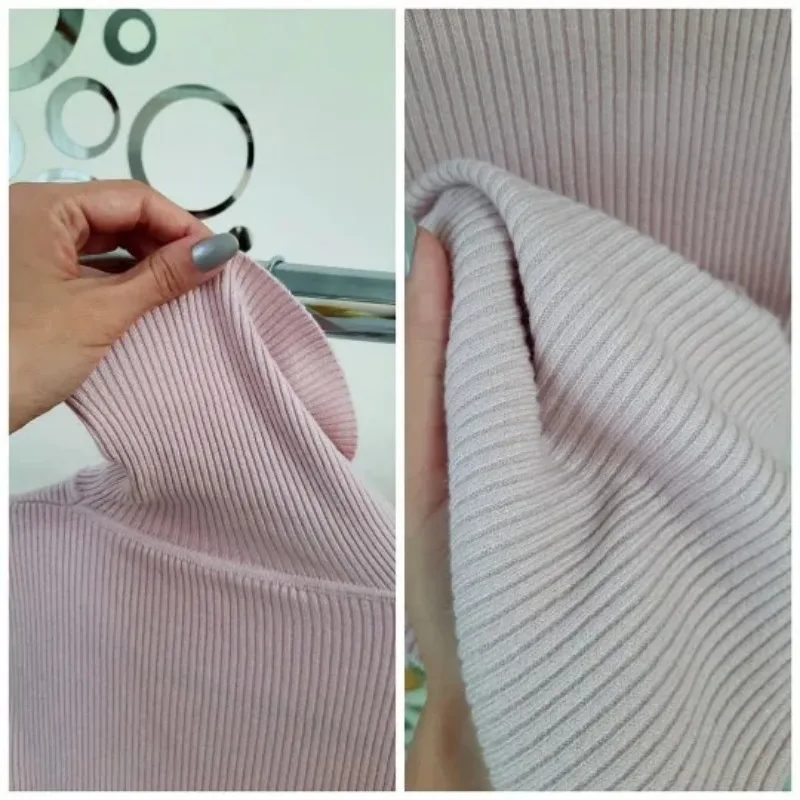 Bornladies Basic Rollkragenpullover für Damen, Herbst-Winter-Oberteile, schmaler Damen-Pullover, gestrickter Pullover, weicher, warmer Pullover. – Detail 9
