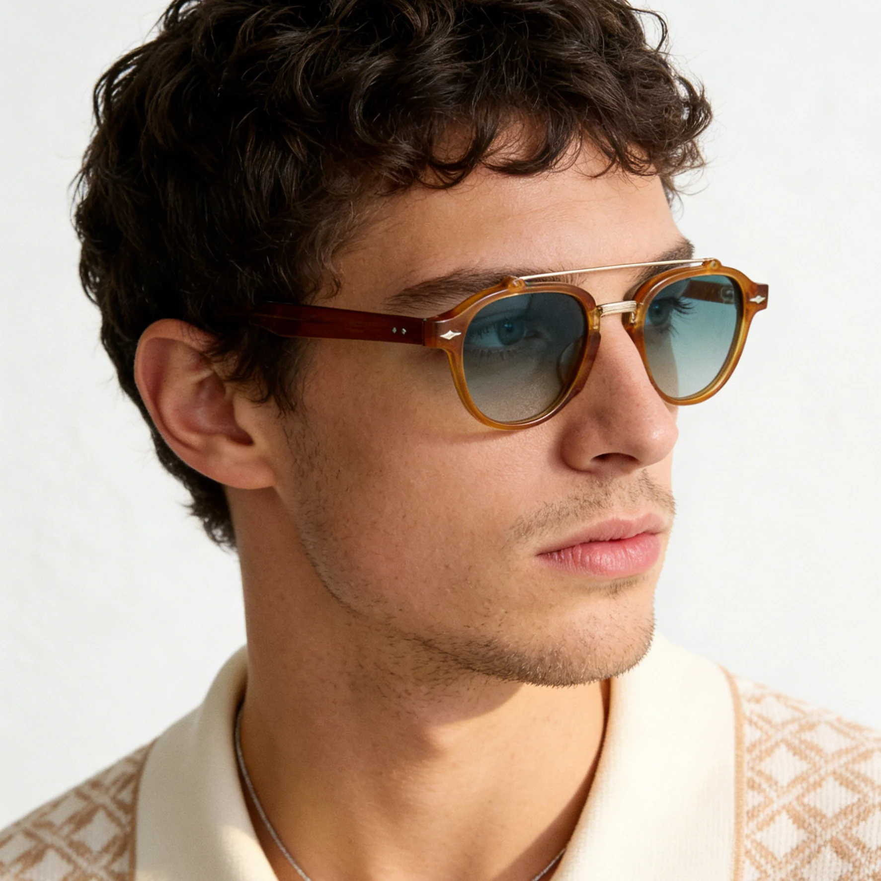 HONKAN Retro High End Acetate Sun Glasses Round Men Polarized Sunglasses Propionic Acid Pin Temple Luxury Women Eyewear UV400