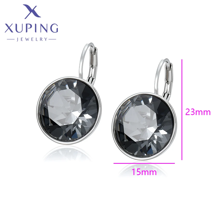 Xuping Jewelry Fashion Trendy Popular Platinum Color Crystal Earring for Women Girl Birthday Gift A00615428