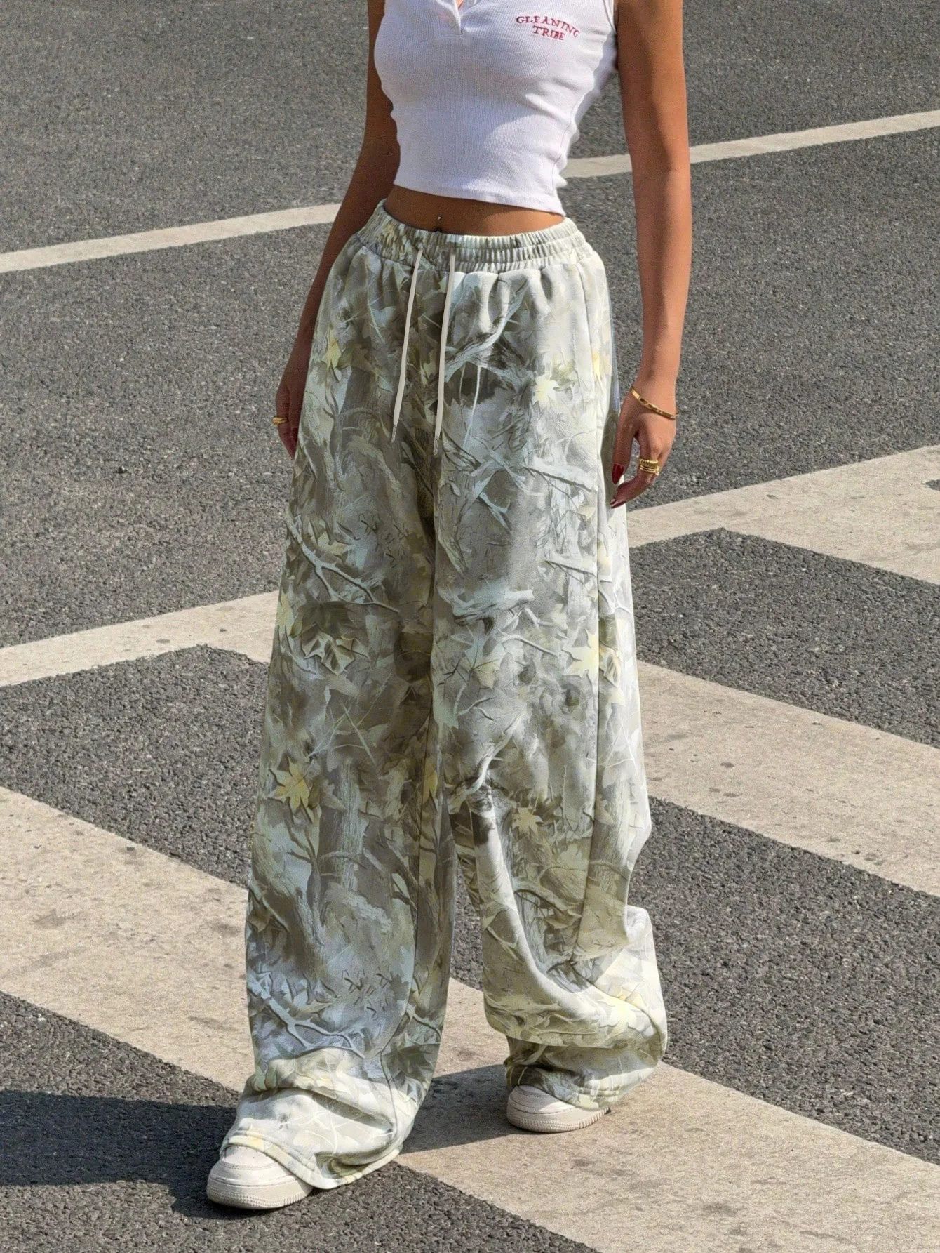 Ladies Full Print Sports Trousers All Season Wear Comfortable Sporty Pants