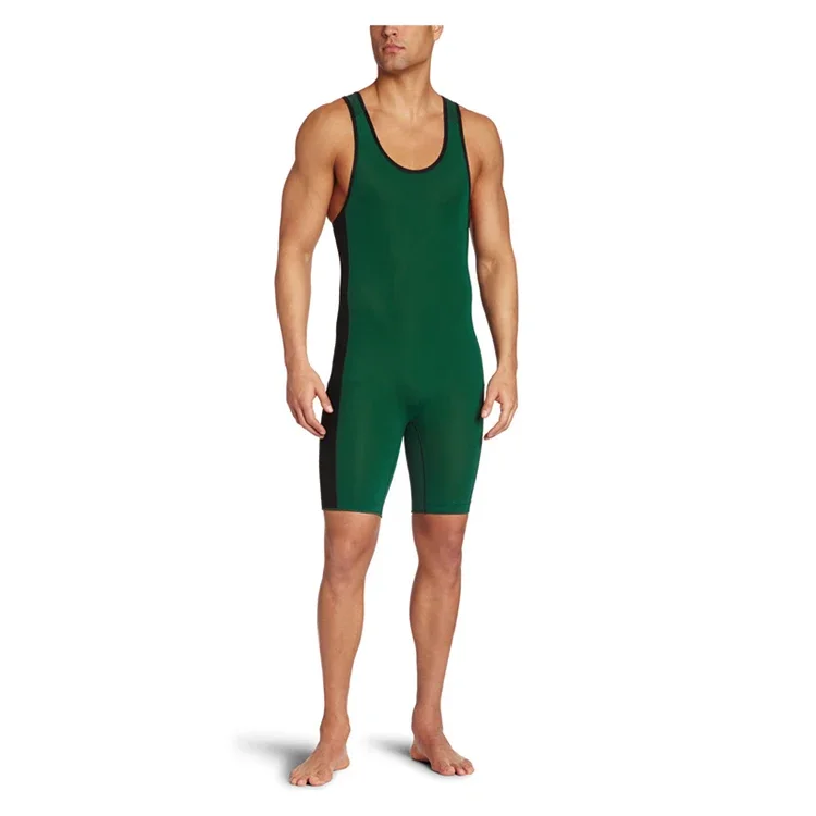 Solid Color Wrestling Singlet Bodysuit Leotard Underwear GYM Triathlon PowerLifting Clothing Swimming Running Skinsuit