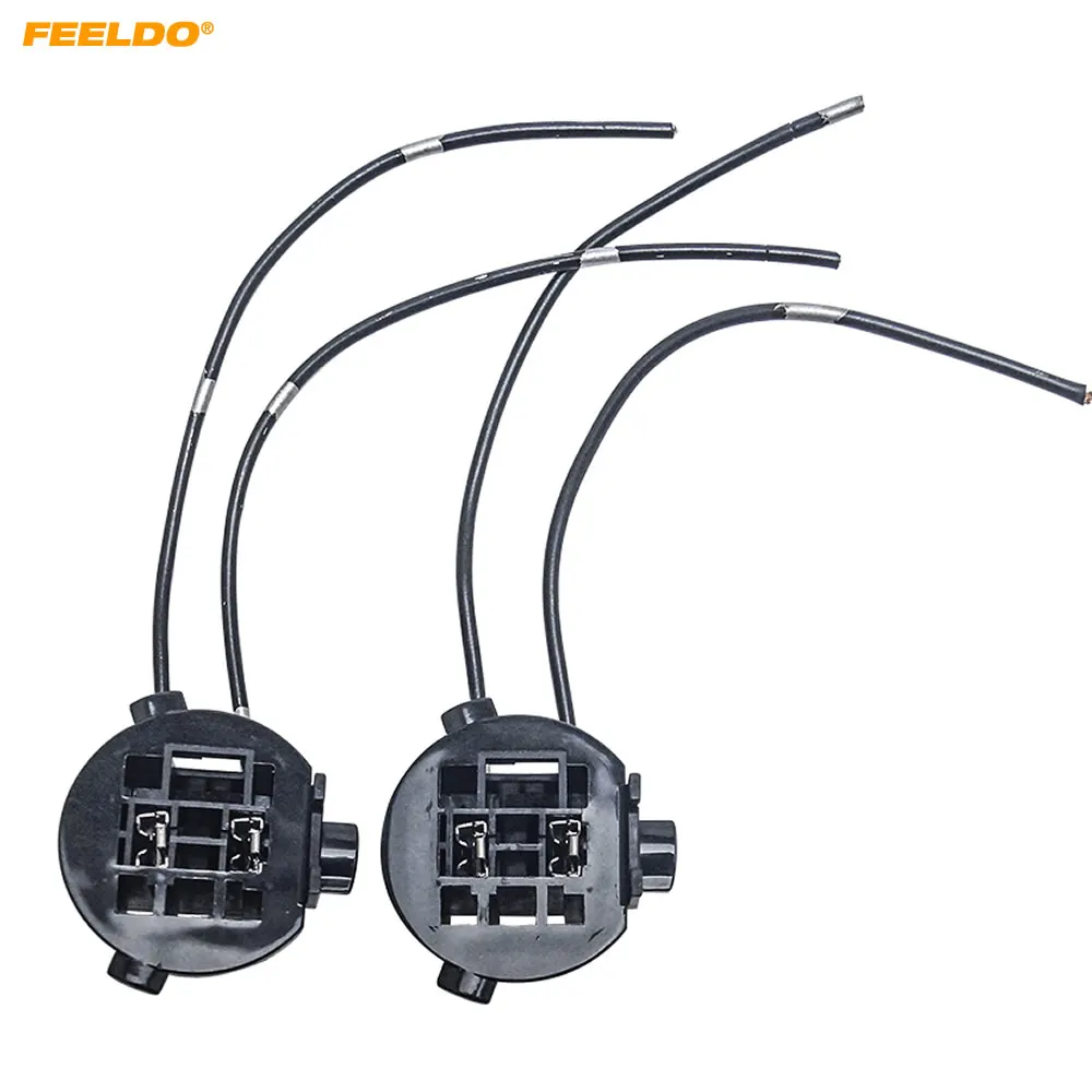 

FEELDO 2X Car Headlight Bulb Base Holder Wire Adapter For Hyundai New Santafe Halogen Lamp Socket Connector Wiring Harness #6948