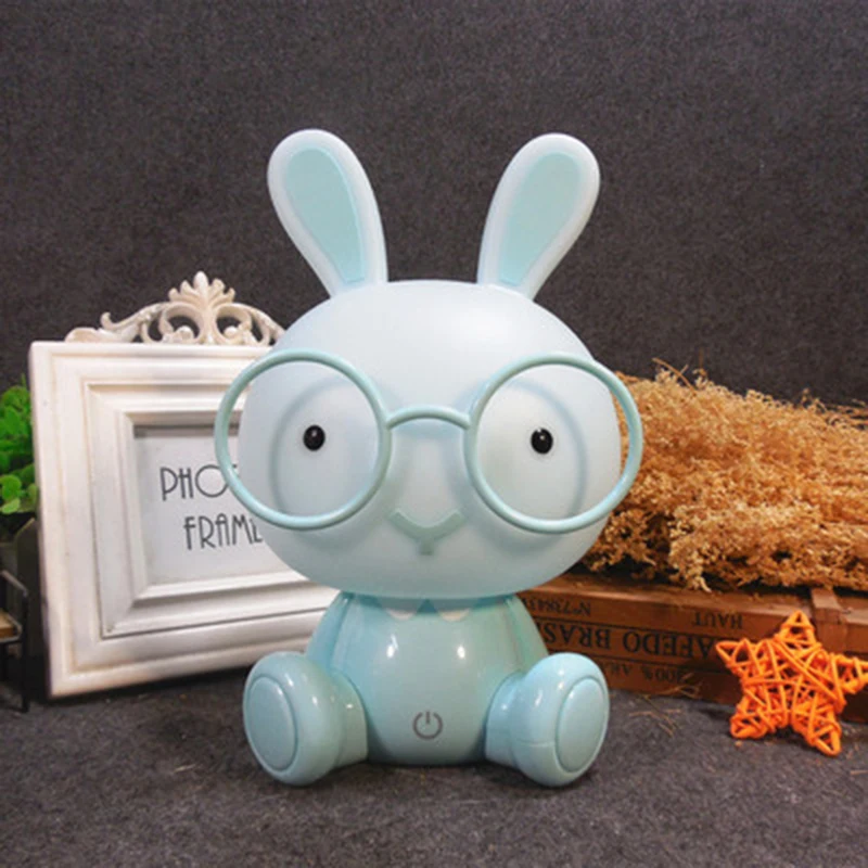 Lampada da coniglio cartone animato Animale carino Led Bambini Camera da letto per bambini Luci notturne a Led USB Regalo di Natale Decorazione da comodino Lampada da notte per la casa