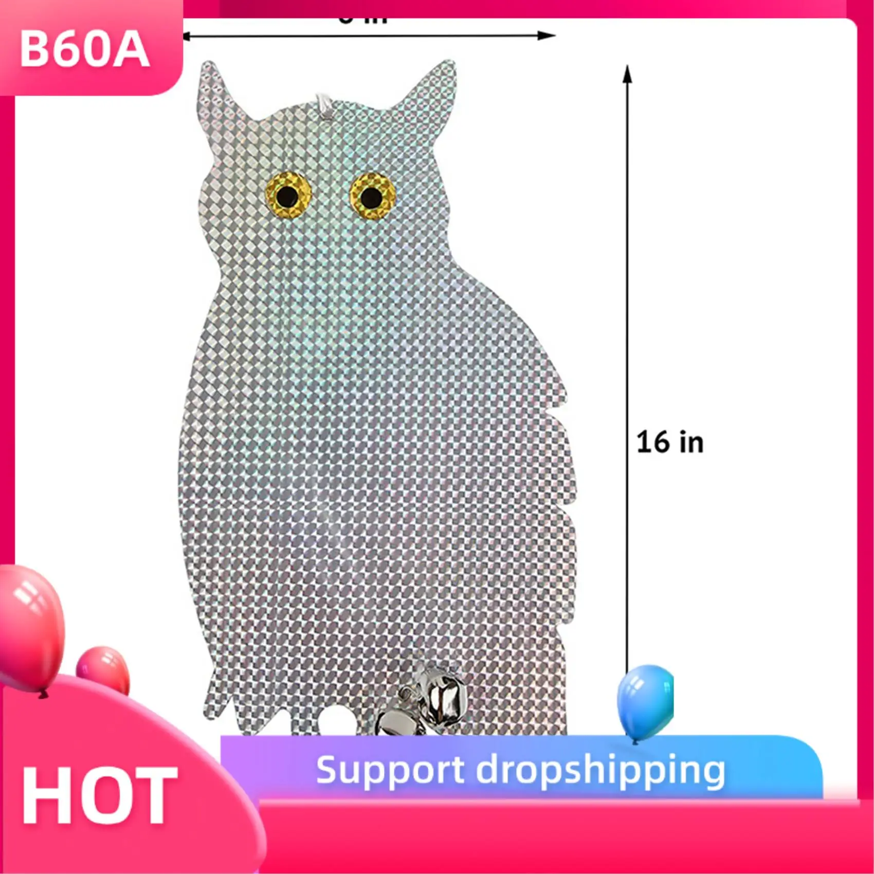 

B60A 4PCS Owl Bird Repellent Bird Deterrent Hanging Device Effectively Keep Birds Away Scare Away Birds Garden Supplies