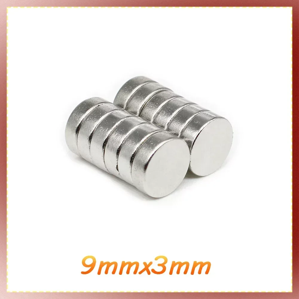 

10/20/50/100/200/300PCS 9*3mm Small Round Rare Earth Magnet 9x3mm Permanent Neodymium Magnet Strong N35 Disc Search Magnet 9x3