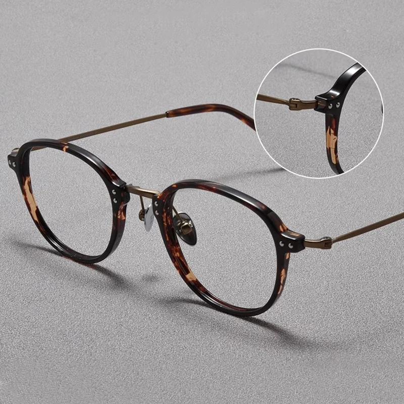 

Овальные очки ручной работы в стиле ретро, оправа для мужчин и женщин, винтажные сверхлегкие модные очки для женщин, высокое качество TR, титановые очки унисекс