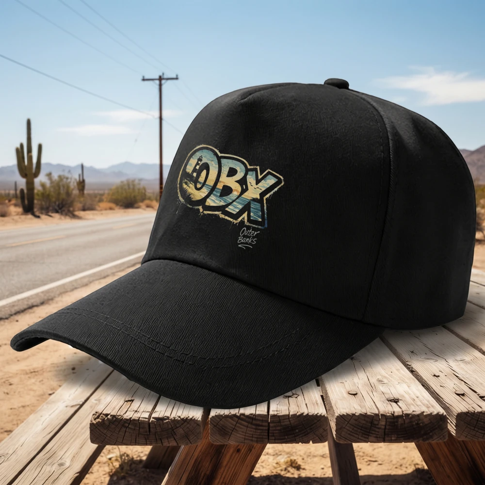 OBX Outer Banks North Carolina Street Art Travel Design Adjustable Baseball Hat Cotton Tee Tops  Gorras Hombre Baseball Caps