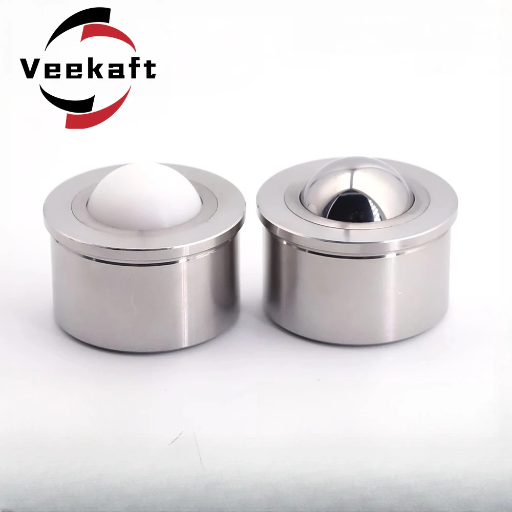 1/2pcs Steel ball/POM ball, steel ball roller press-in type QDC21 universal ball bull eye ball bearing diameter11/13/17/20/26/32