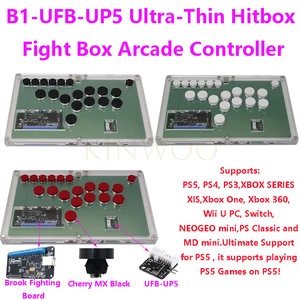 B1-UFB-UP5 ultra-fino hitbox fightbox vara arcade controlador embutido placa de combate universal para ps5/ps4/ps3/xbox/interruptor/pc 6 principais vendas capsula microfone behringer b1 - №6