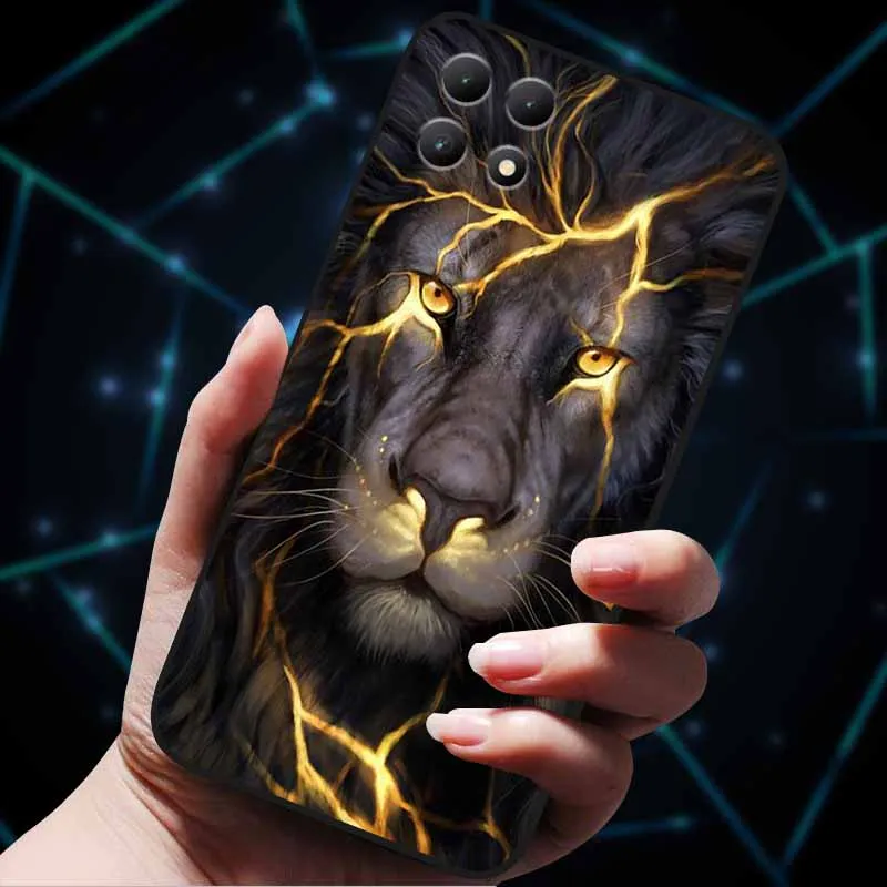 For T-Mobile Revvl 7 5G Case 7Pro 5G 2024 Wolf Lion Soft Silicone TPU Back Cover for T-Mobile REVVL 7 Phone Case T Phone 2 5G