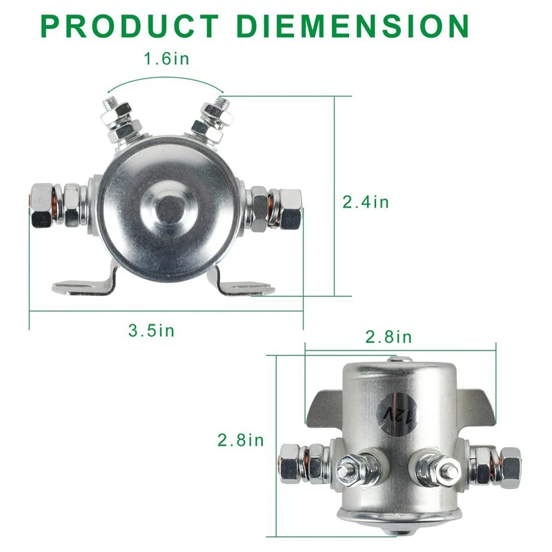 연속 듀티 솔레노이드 릴레이, 골프 카트, 윈치, 마린 인 러쉬용, 4X 최대 300A, 12V DC 스타터 솔레노이드