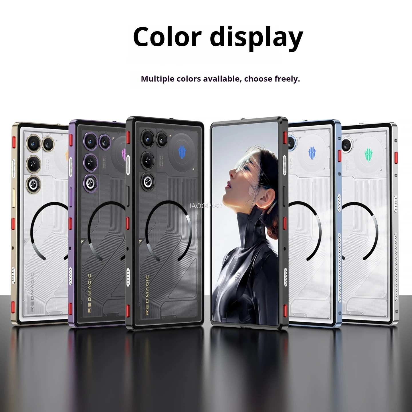 Aluminiowa metalowa ramka, matowe, przezroczyste etui na telefon do Nubia RedMagic 11 Pro Plus 11Air, magnetyczna obudowa do bezprzewodowego ładowania. — zdjęcie produktu 6