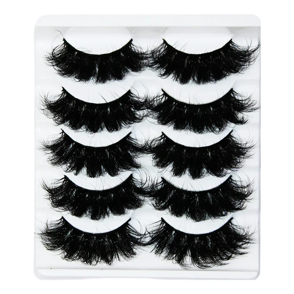 5 Pairs 3D Fake Lashes Dramatic Volume Thick Lashes Fluffy Natural False Eyelashes Thick Dramatic False Eyelashes