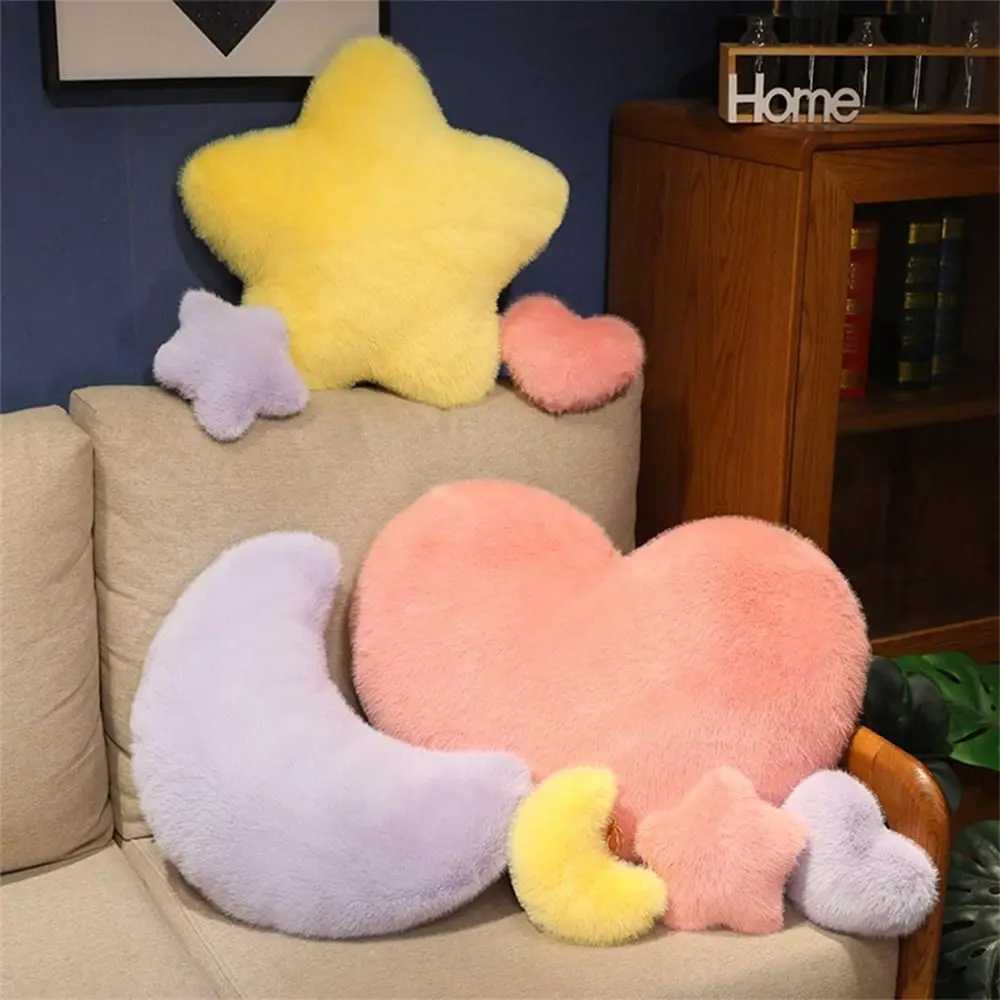 Creative Gift Moon Pattern Heart Plush Pillow Pink Color PP Cotton Soft Pillow Keychain Kawaii Toy Lovely Gift Home Decorative