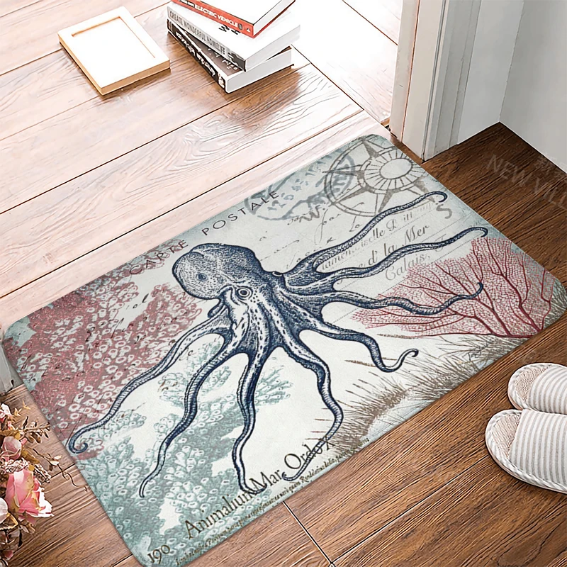 Non slip shower mat bathroom rug shower mat home decoration door mat kitchen bedroom entrance room mat submarine animal door mat