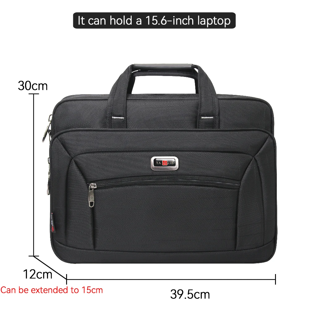 Business men\'s briefcase canvas waterproof large capacity 15.6 inch laptop bag work bag business bag official office bag